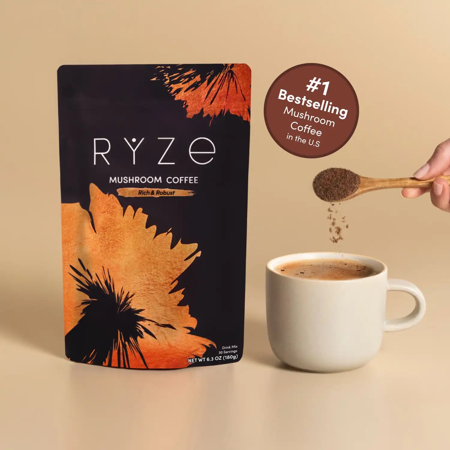 Mushroom Coffee Dark Roast (30 Servings) - FVTS