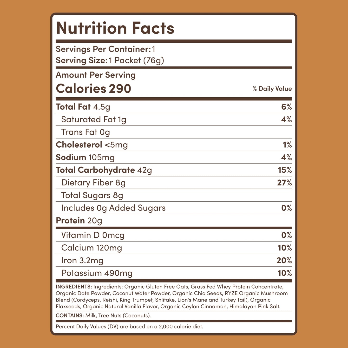 Mushroom Overnight Oats (14 Servings) - 6HAV