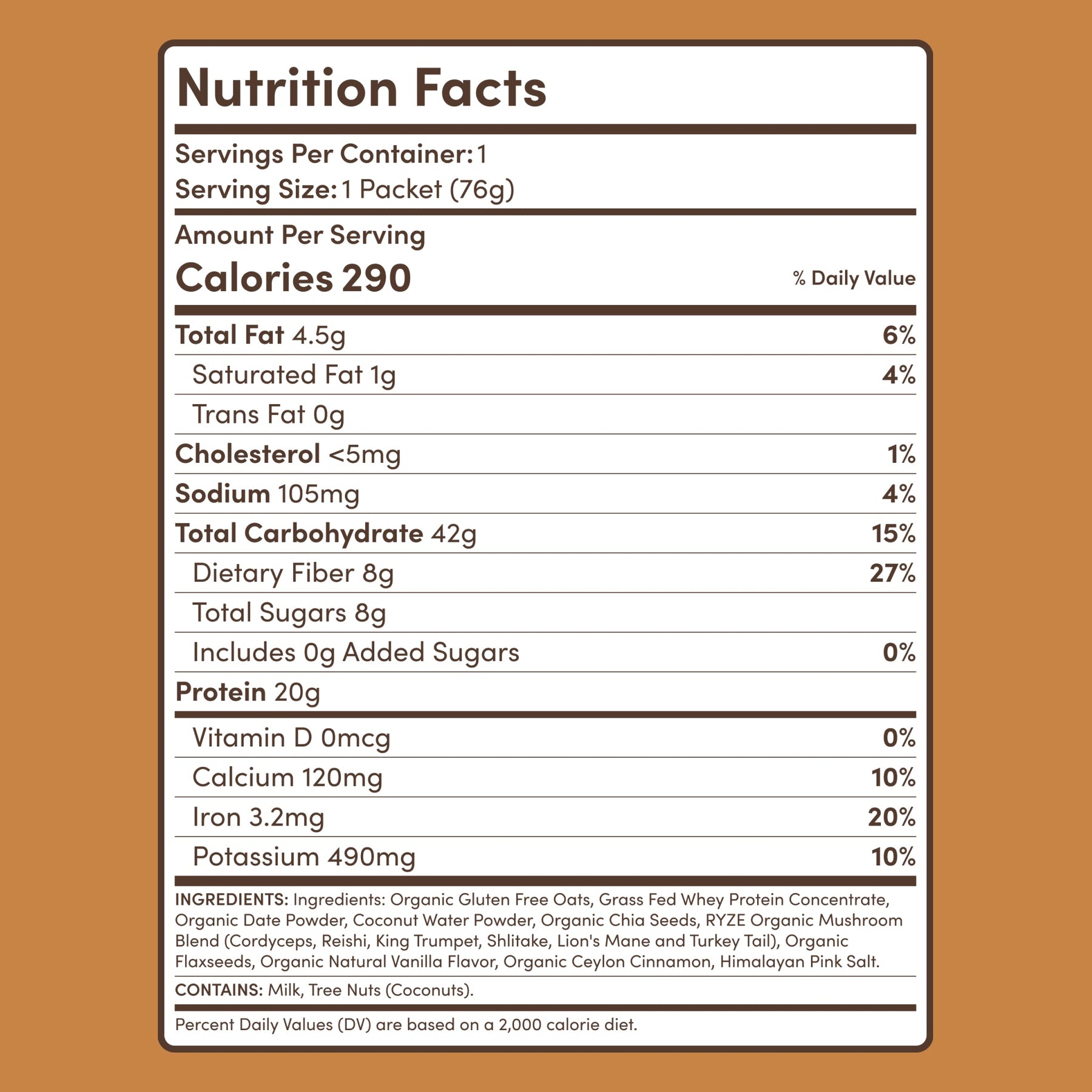 Mushroom Overnight Oats 14 Servings - 7DF1