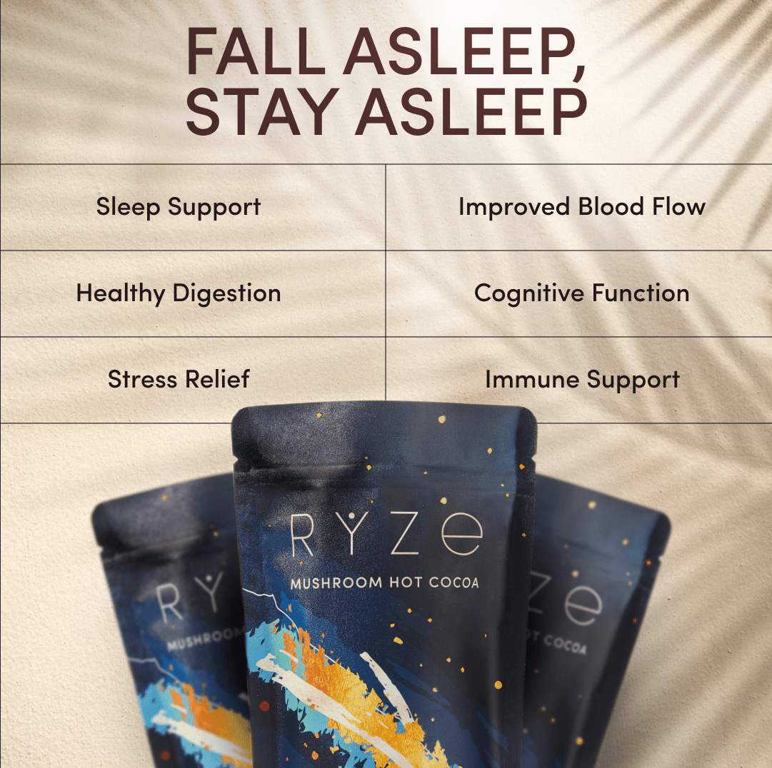 RYZE Hot Cocoa - with 6 Sleep Superfoods to Help Fall Asleep and Stay Asleep - WMZK