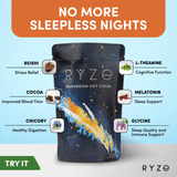 RYZE Hot Cocoa - with 6 Sleep Superfoods to Help Fall Asleep and Stay Asleep - WMZK