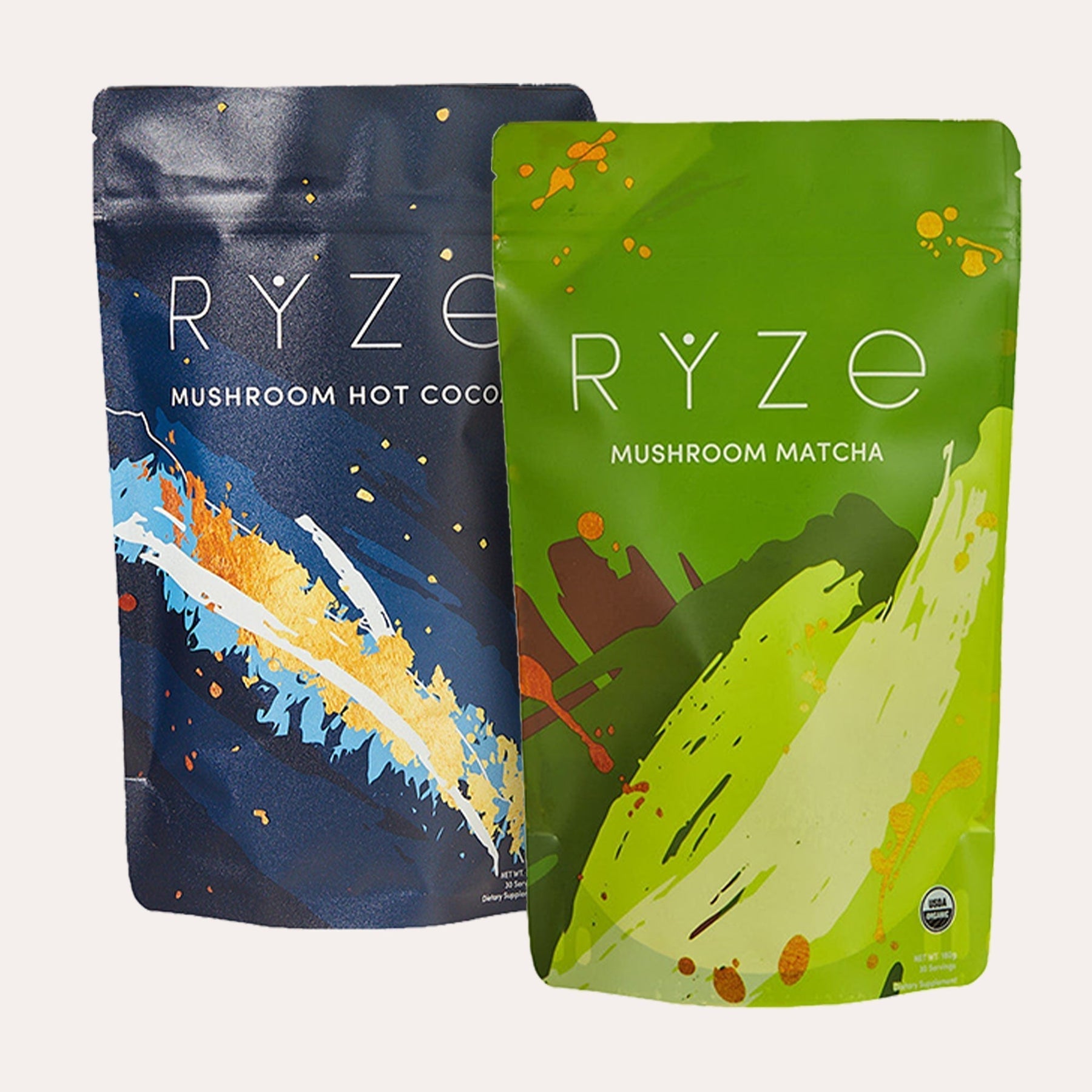 RYZE Mushroom Matcha - with 6 Organic Adaptogenic Mushrooms Grown In USA and Ceremonial-Grade Japanese Matcha - S7DJ