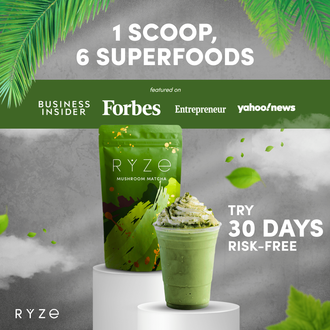 RYZE Organic Mushroom Matcha Starter Kit (60 servings) - UONM