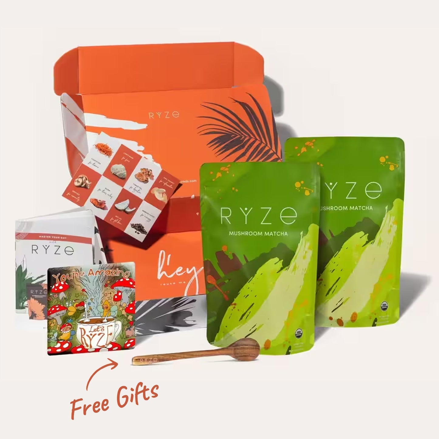 RYZE Organic Mushroom Matcha Starter Kit (60 servings) - UONM